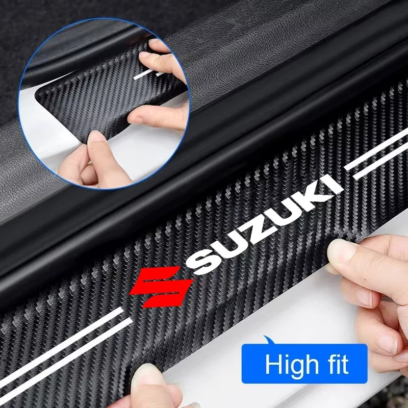  Car AccessorieCarbon Fiber Car Trunk Bumper Protective Sticker for Suzuki Samurai S-Cross SX4 Swift XL-7 Liana Spresso Celerio 