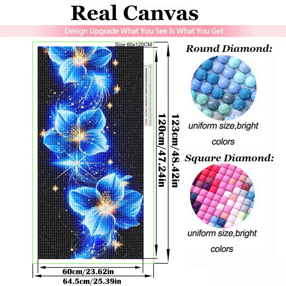 Cor azul flores diy pintura diamante tamanho grande, quadrado completo redondo diamante mosaico jóias ponto cruz arte para decoração de casa
