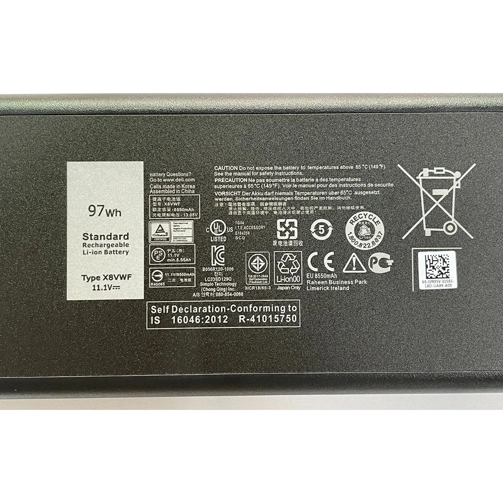 Imagem -05 - Bateria Original do Portátil para Dell Latitude Novo 4xkn5 11.1v 65wh 14 5404 7404 5414 Series X8vwf 97wh Ygv51 Cj2k1