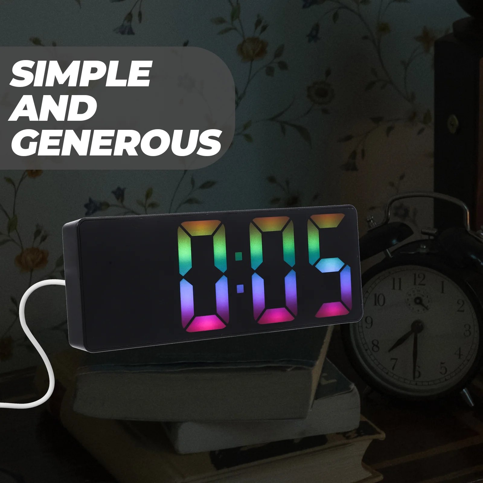 

Digital Desktop Bedroom Table Plastic Large Alarm Screen Stable Base Bedroom Alarm Clock Household Clock