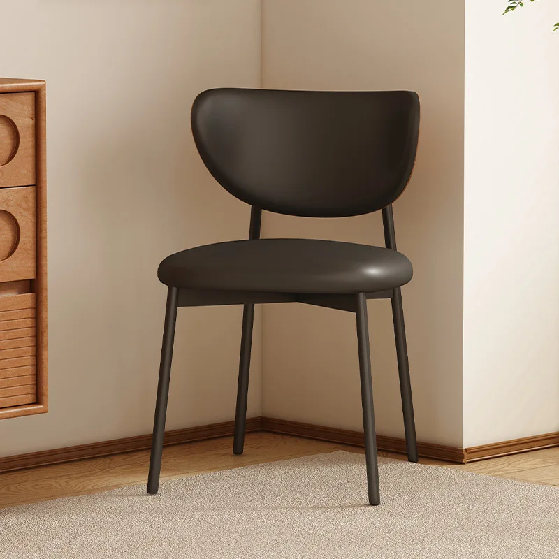 Retro Italian minimalist dining household solid wood light luxury quiet wind simple modern medieval backrest chair designer