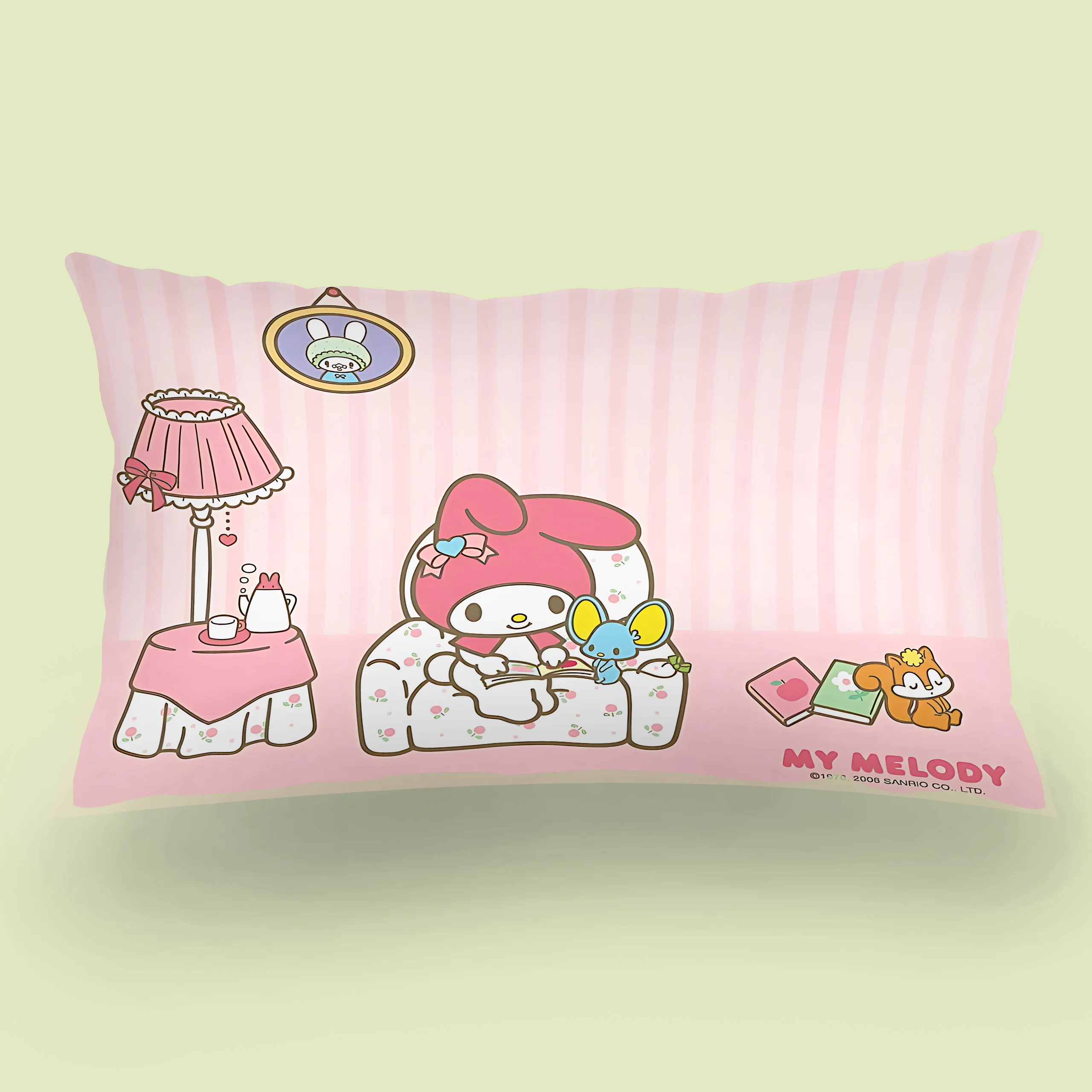 Cartoon My Melody Pillow Covers Cartoon Sofa Decorative Home Double-sided Printing Short Plush Cute Cushion Cover