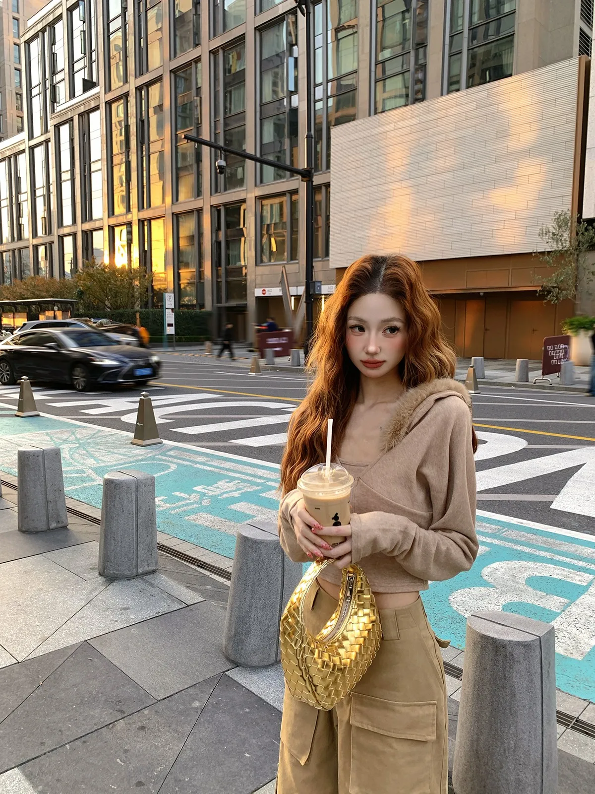 

ChocoBerry открытый кардиган с капюшоном и меховым воротником, облегающий комплект из двух предметов, мягкий винтажный женский вязаный свитер Ci Walk, подходит