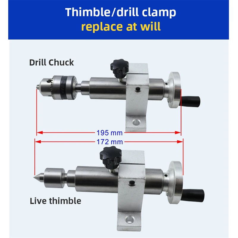 Drilling Tailstock Live Center Silver Metal With Claw For Mini Lathe Machine Revolving Centre DIY Accessories Woodworking Tool