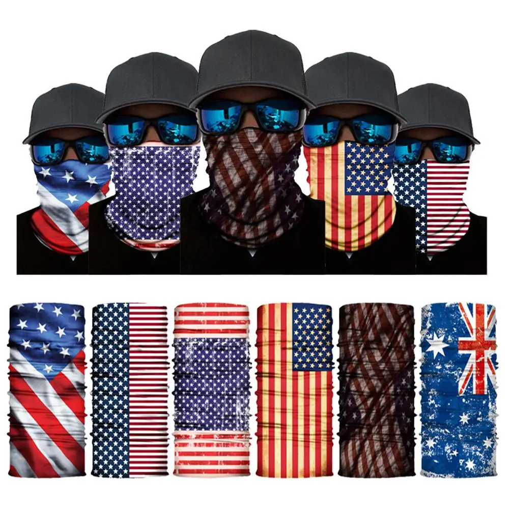 Face Shield Turban Face Mask Men Scarf Head Scarf Cycling Face Scarf Gaiter Headband National Flag Bandana Neck Tube Scarf