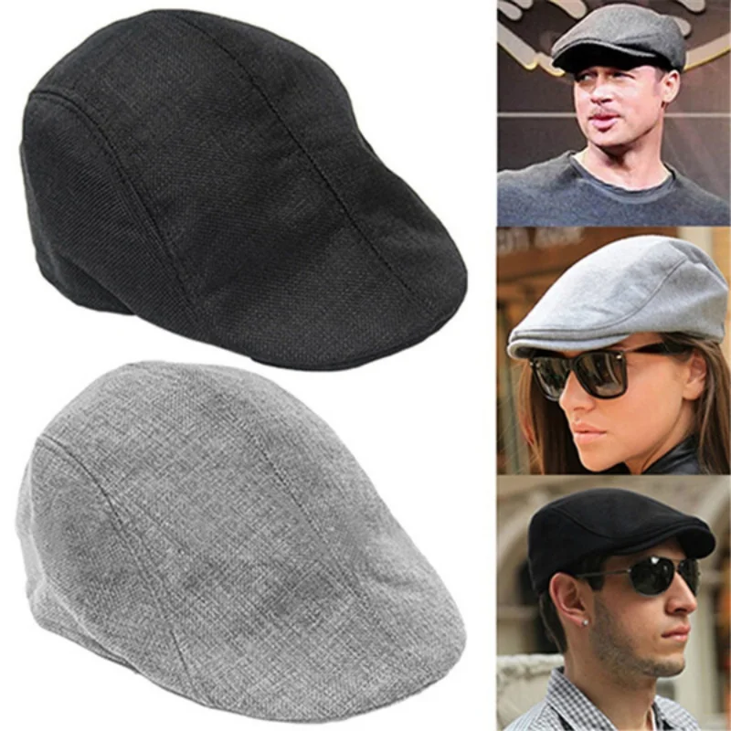 2022 Men berets Fashion Beret Cotton Solid Color Soft Top Casual Beanie Retro Literary Forward Cap Peak Cap Driver Hat Gift