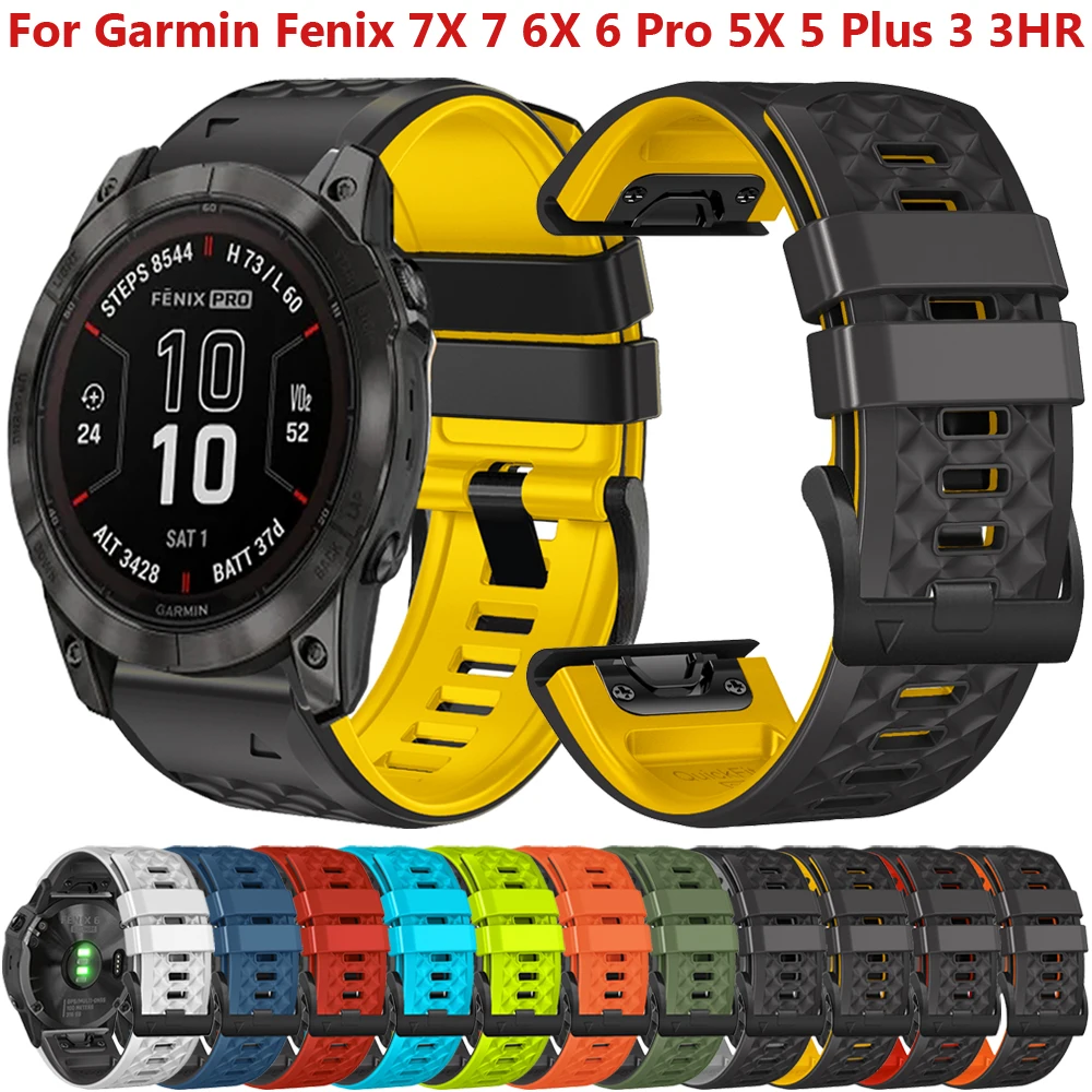 

26mm 22mm Watch Bracele For Garmin Fenix 7 7X 6 6X Pro 5X 5 Plus 3 3HR Silicone Strap Epix Gen 2 955 Quickfit Smartwatch Band