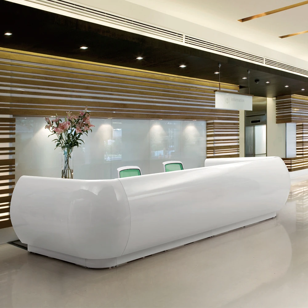 

Modern Office Furniture Durable Using Low Price Front Counter Humanized Design Green Material Customized Salon Reception Desk