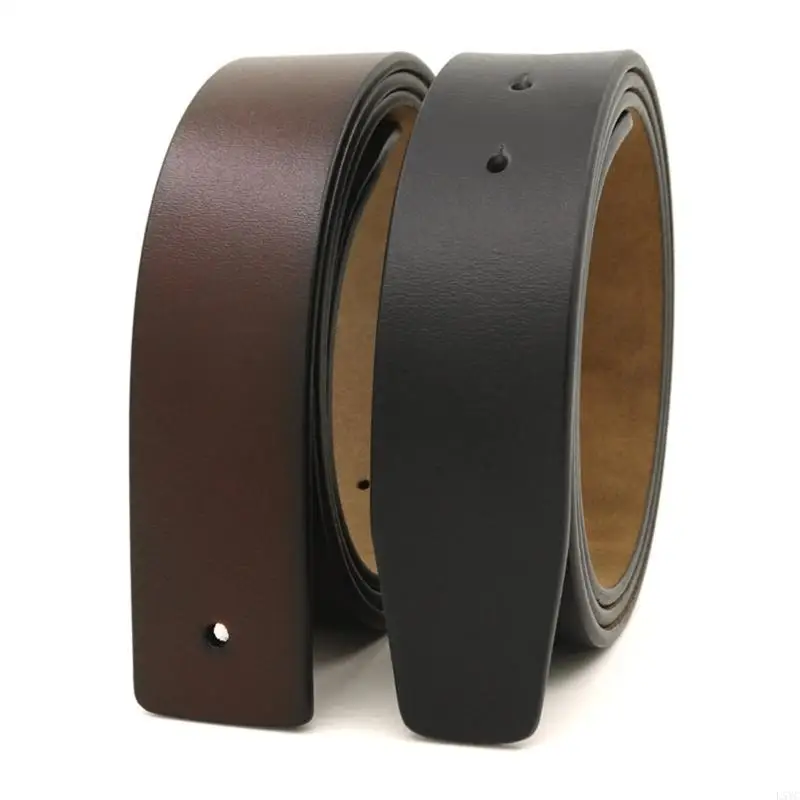 

L5YC Men Leather Belt No Head Buckles Design Precisely Punched Hole Flexible Belt