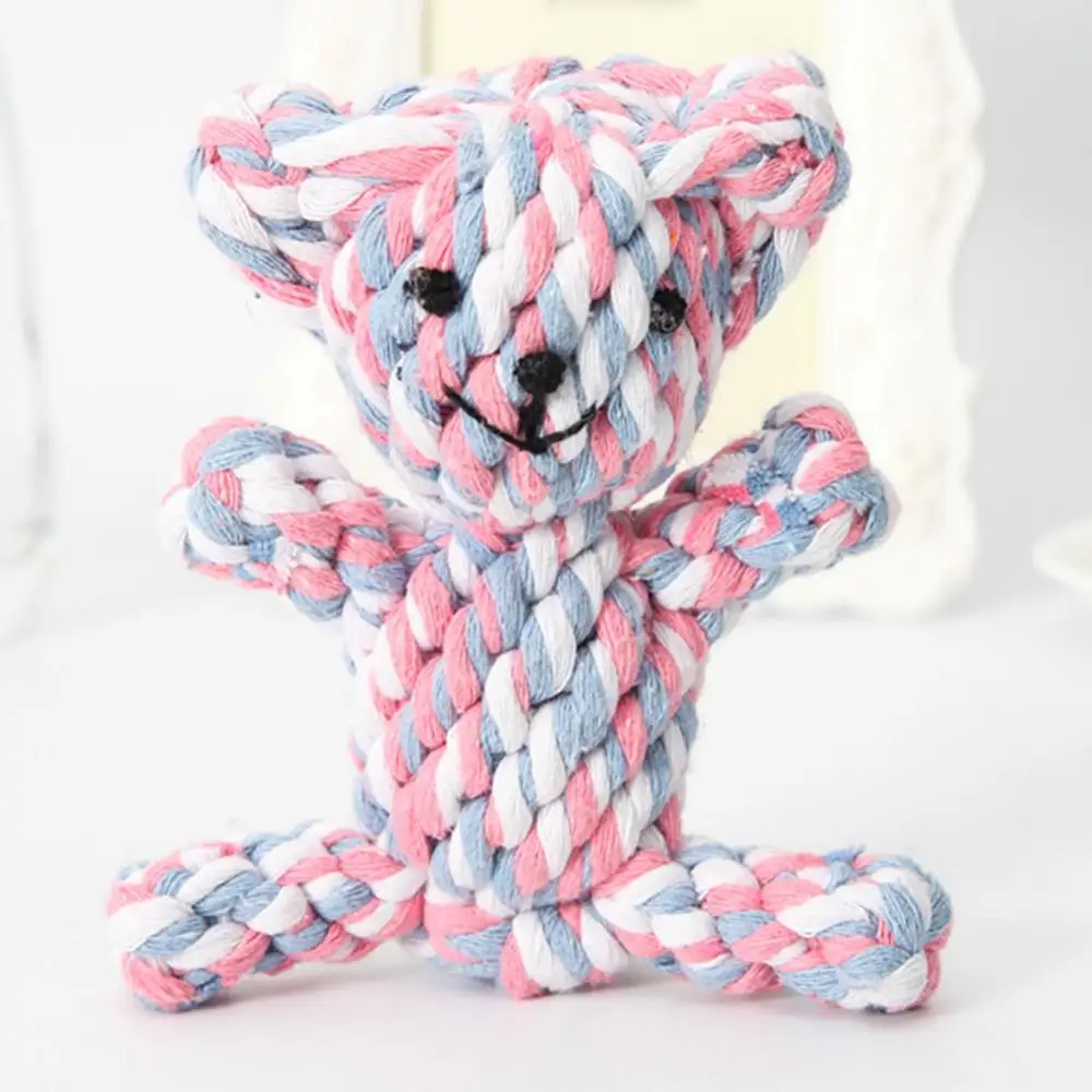 Braided Rope Dog Slipper Bear Duck Pet Dog Teeth Cleaning Chew Teething Toy Squeaky Dog Toy Dog Rope Toys Puppy Fluffy Chew Rope