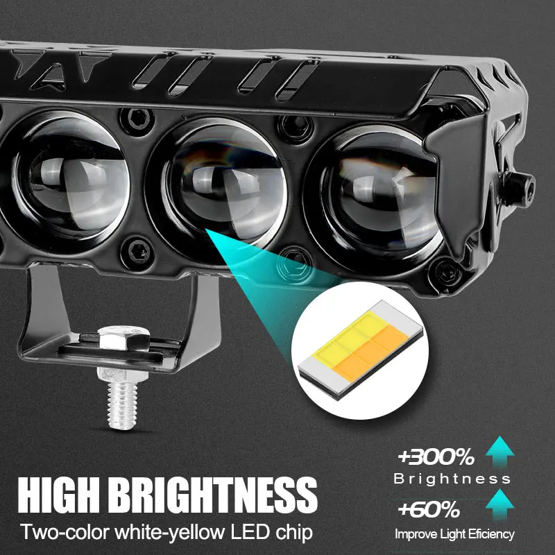 5-eyes 10V 48V 24W 3000LM LED Light Spotlight High Low Beam Headlights Daytime Light Car Motorcycles Dirt Bike Trucks SUVs UTV