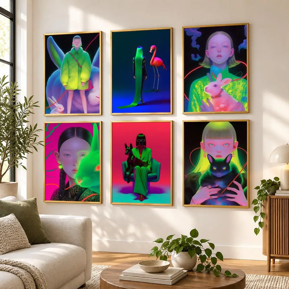 Neon Realm Poster HD art sticky wall waterproof home living room bedroom bar aesthetic decoration