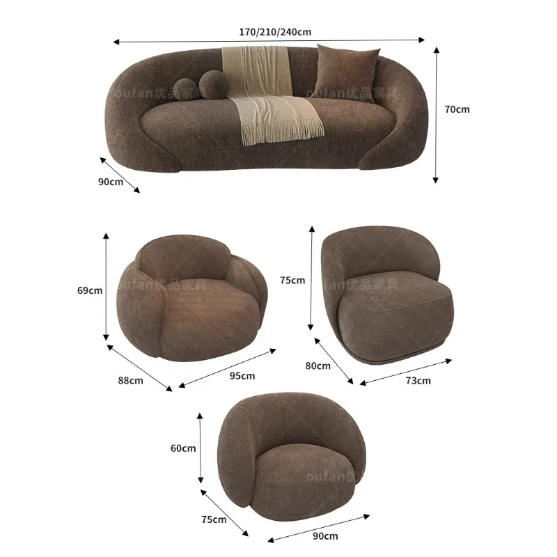 Poduszka do salonu Sofy do salonu dla dorosłych Wygodna Elegancka Sofa relaksacyjna Podłogowa Designerska Meble do salonu Akcesoria meblowe