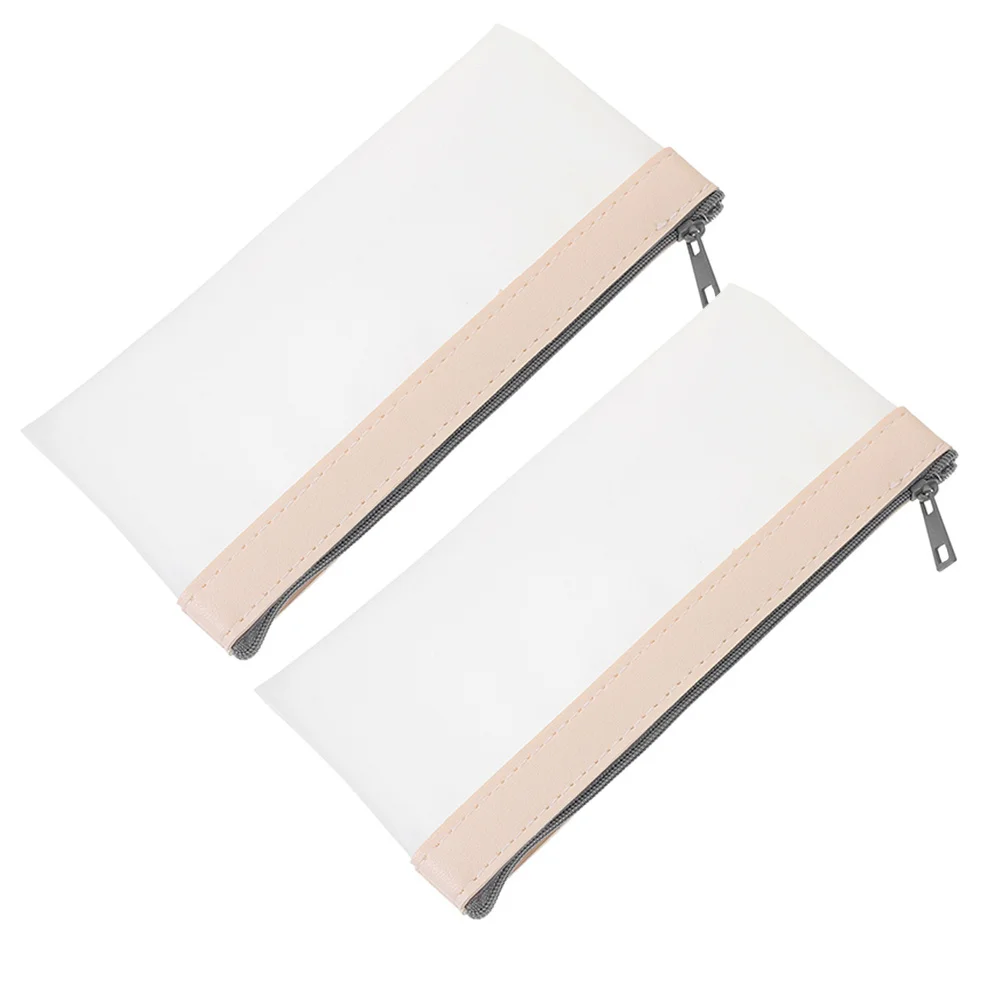 

2Pcs Transparent Money Bag with Ample Space Clear Pencil Pouch for Cash Coins Storage Bank Deposit Organizer Travel Essential