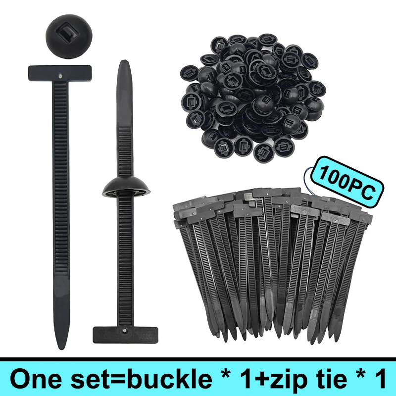 Universal Self-locking Nylon Cable Tie Buckle Auto Fastener Screw Replacement Car Daily Repair Fastening Strap Management Tools