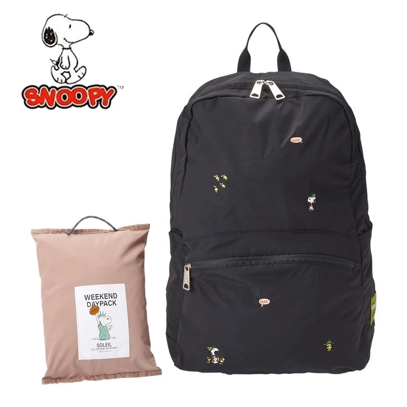 New Snoopy Anime	Fashionable Pattern Large Capacity Folding Storage Bag Children\'s School Bag Cute Print Lightweight Backpack