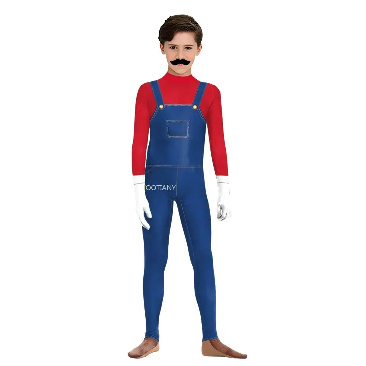 Cosplay trajes de Game Bros para crianças, macacões para meninos e meninas, bodysuit infantil, festa engraçada, roupa de Halloween, vermelho e verde, irmãos