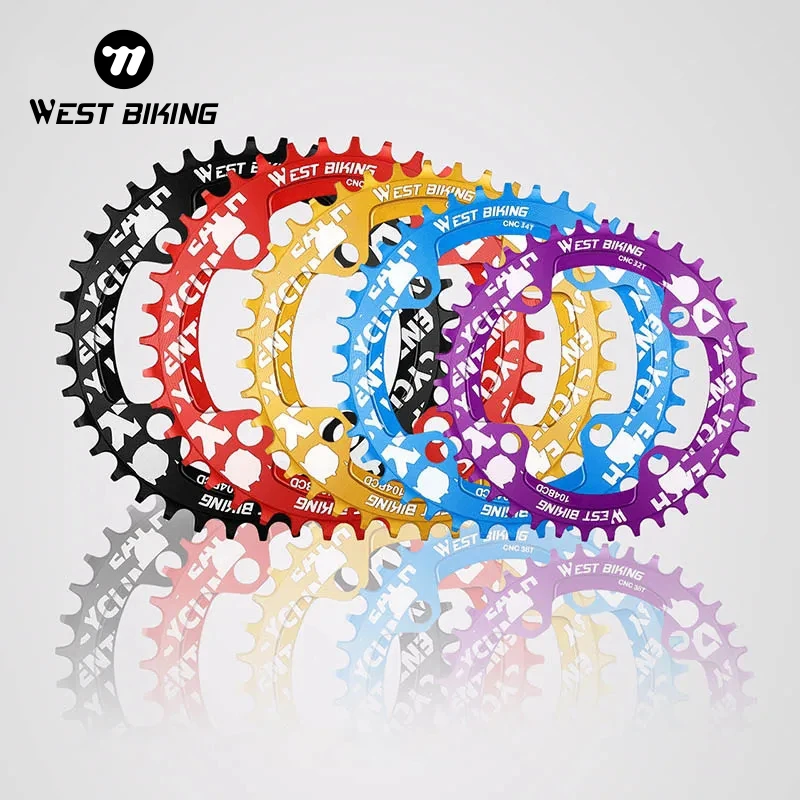 WEST BIKING MTB 104 BCD Narrow Wide Crankset 32T 34T 36T 38T Chain Adaptive Chainrings Moutain Bike XC Chainwheel Bicycle Parts