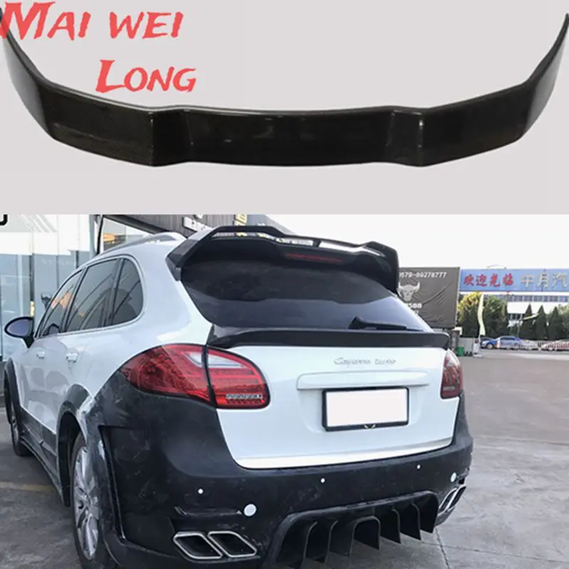 High quality Carbon Fiber Rear Trunk Roof Spoiler Wing Fits For Porsche Cayenne 958 2011 2012 2013 2014