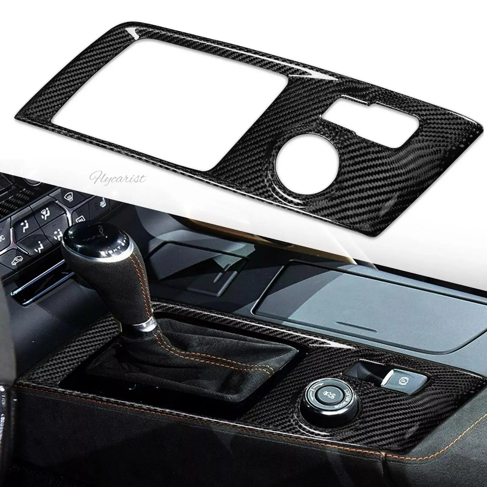 Carbon Fiber Manual Control Gears Panel Cover Trims for Corvette C7 2014-2019