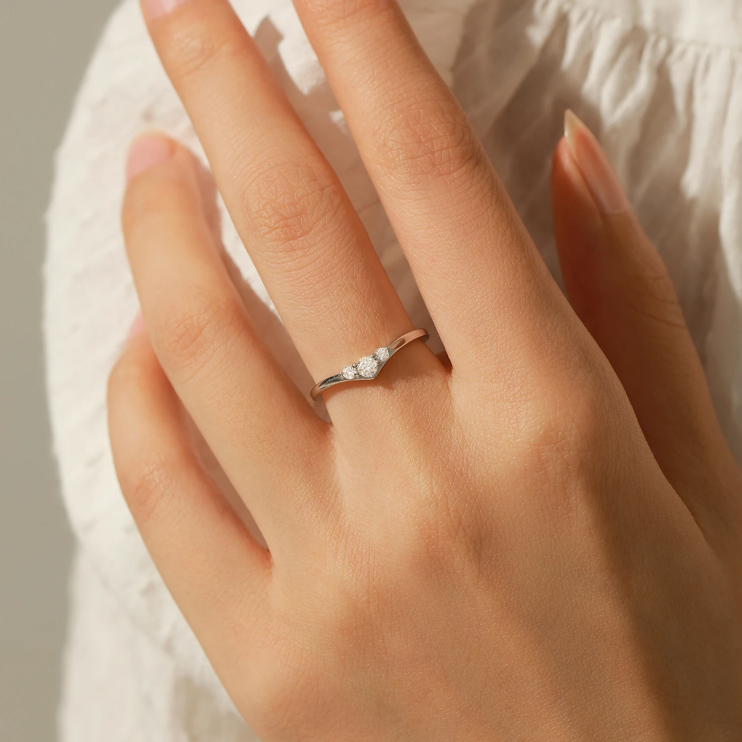 Modian simples eternidade moissanite anel 925 prata esterlina espumante simples fino anéis de banda de casamento para mulheres jóias finas presente