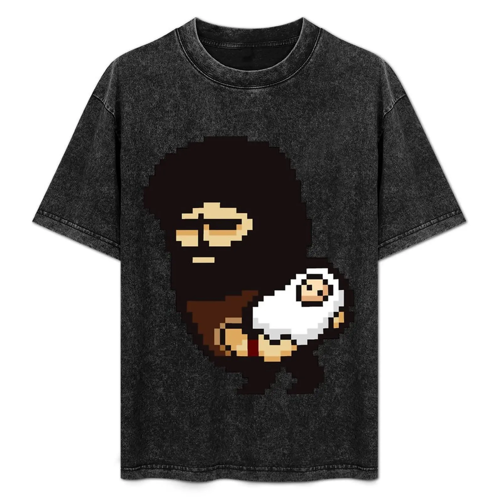 

LISA The Painful Brad Armstrong with Baby Buddy T-Shirt Basic Solid Color Short Sleeve Cotton Top