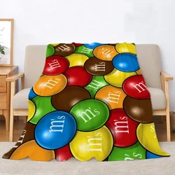 M&M's Funny Blanket for Sofas Luxury Bedding Beach Towel Bed Blankets Characters Fluffy Plaid Home Interior Throw Knee Soft Nap
