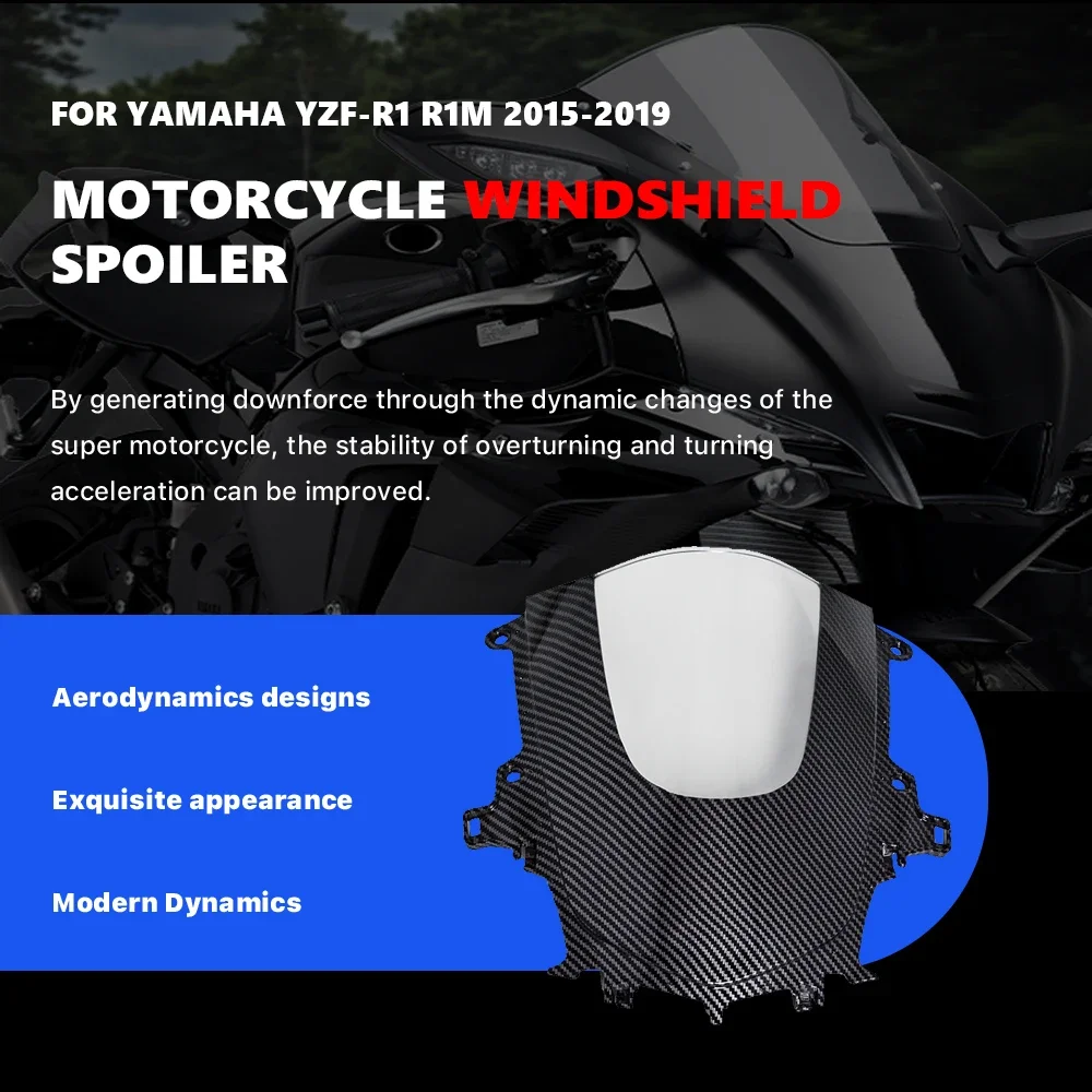 Motorcycle Windshield Suitable For Yamaha YZF-R1 R1M 2015 2016 2017 2018 Air Deflector Fairing