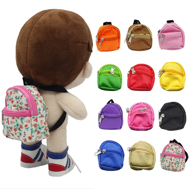 

Подходит для 17/20 см labubu, школьная сумка с двойной молнией, холщовый кошелек для монет, украшение для кукольного дома, рюкзак, маленькая сумка для игрушек для куклы