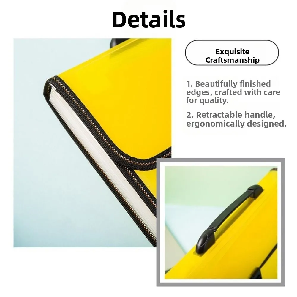 13 Pocket Test Paper Storage Bag Waterproof Large Capacity Handheld File Bag Portable with Index Stickers