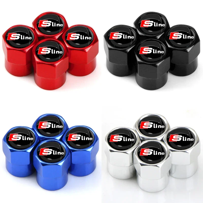 

4pcs Car Valve Caps Car Wheel Tires Accessories Stems Covers For Audi Sline A6L A4L A3 A4 A7 A5 Q3 Q5L Q7 Q2L S4 S5 S6 S7 S8 TT