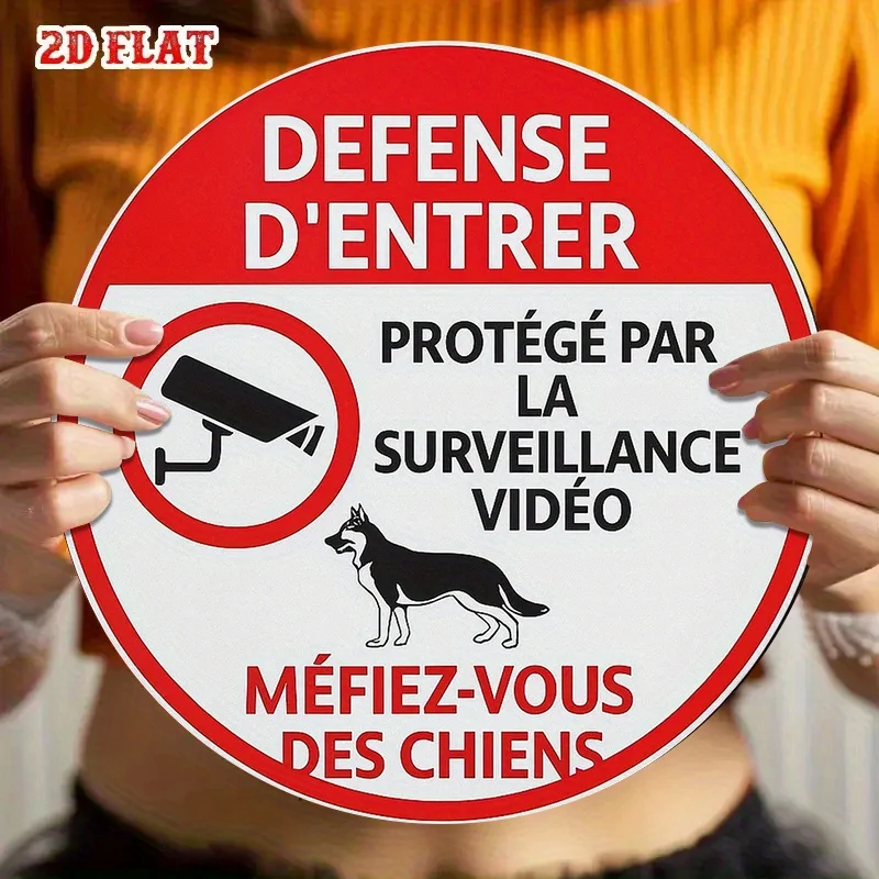 2D Flat, [2D Flat] 1pc 20.32x20.32 cm French-Style Safety Sign - 