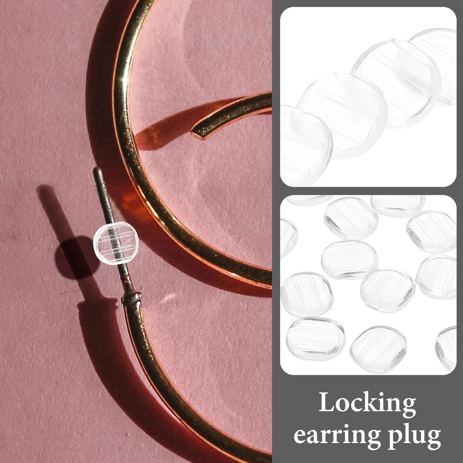 

50pcs Silicone Earring Backs Replacement Locking Secure Studs Safety Backings For Women Lightweight Durable Small Stopper Plug