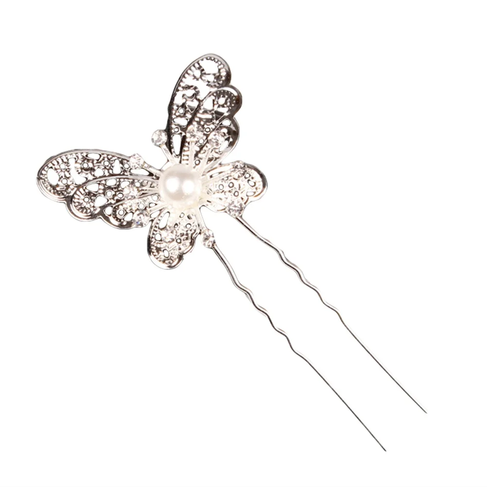 

20 Pcs U Shape Hairpins Pearl Decorative Silver Wedding Bridal Hair Barrettes Easy DIY Fashion Hairstyle Accessories
