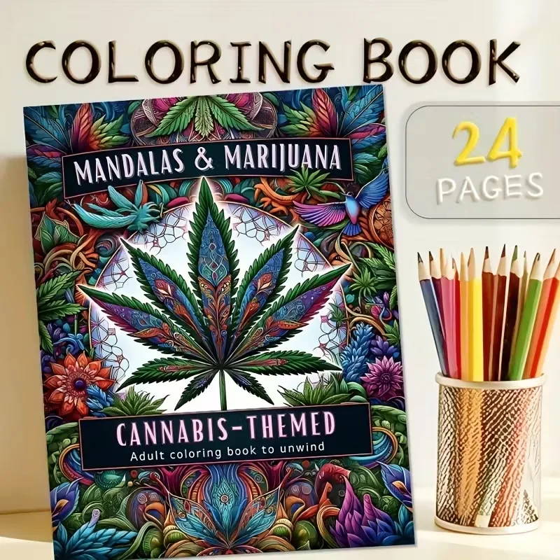 24 Pages Mandala Style, Coloring Book, Coloring Graffiti Creative Painting, Adult Stress Relieving Drawing Book