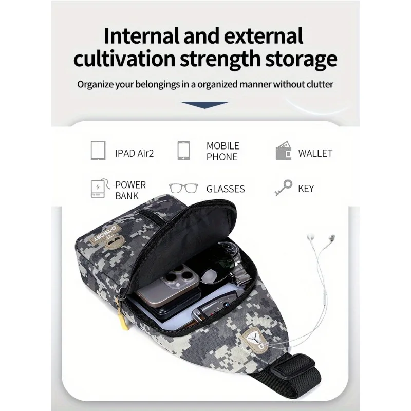  حقيبة صدر للرجال قابلة للتعديل - حقيبة كتف كروس لتسلق الجبال وركوب الدراجات في الهواء الطلق #4