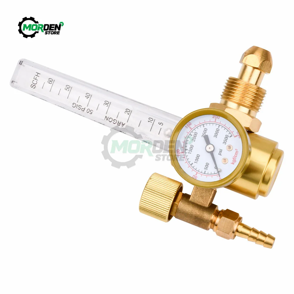 Brass Argon Pressure Reducer Gas Flowmeter Air Welder Pressure Regulator Tig Flow Meter G5/8 Male Thread CGA580 Connector