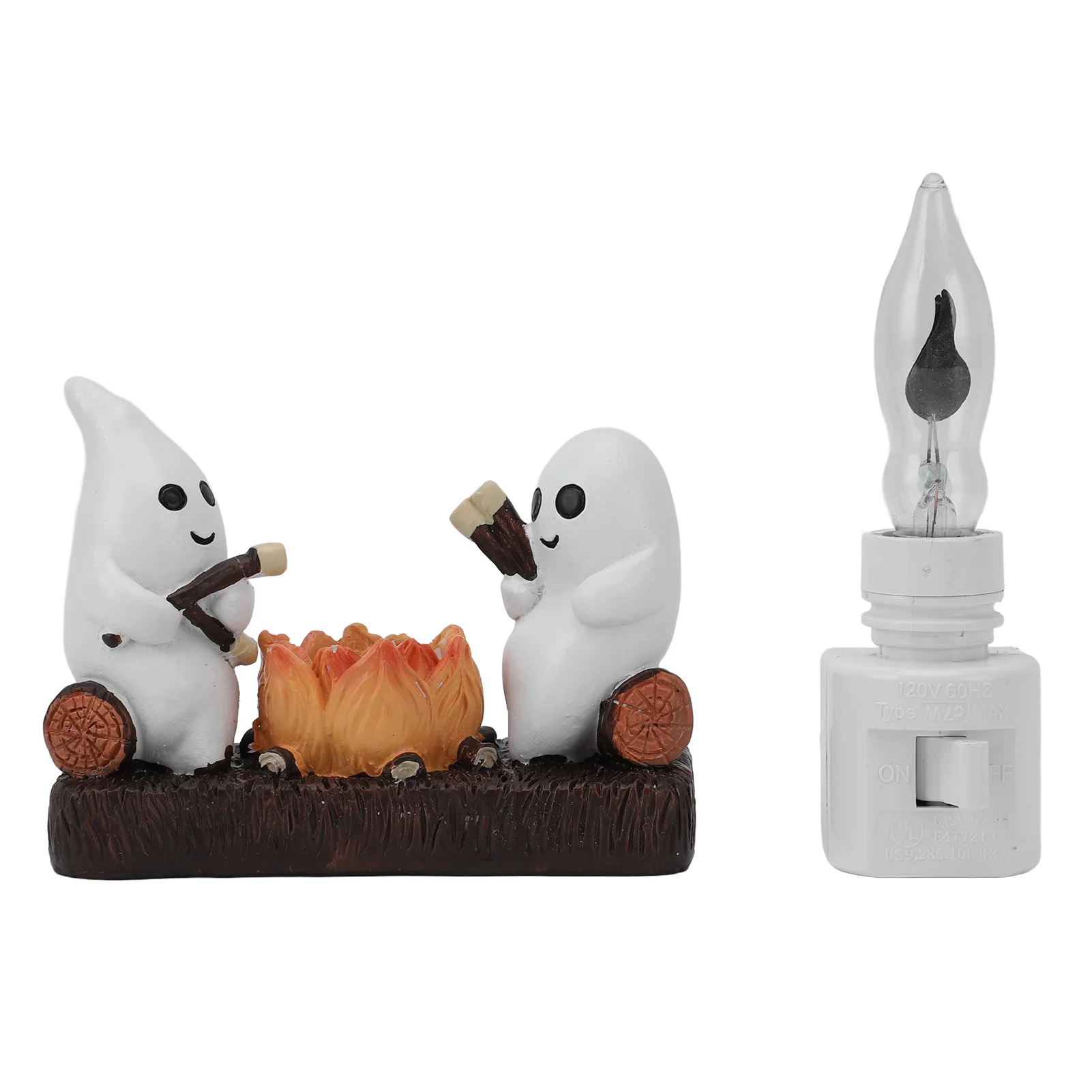 3 Types Santa Campfire Nightlight Santa Night Light Halloween Ghost Campfire Fire Marshmallow Night Light Flickering Nightlight