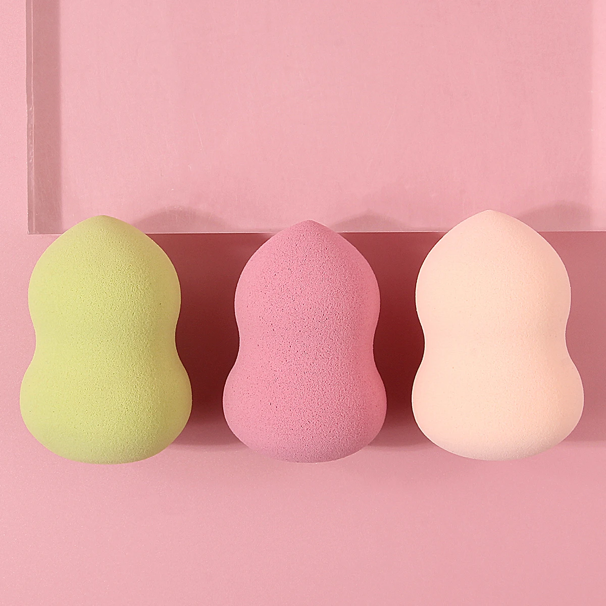 3 個の高価値メイクスポンジひょうたん型スポンジ卵美容卵繊細なソフトパウダーなし美容ツールセット
