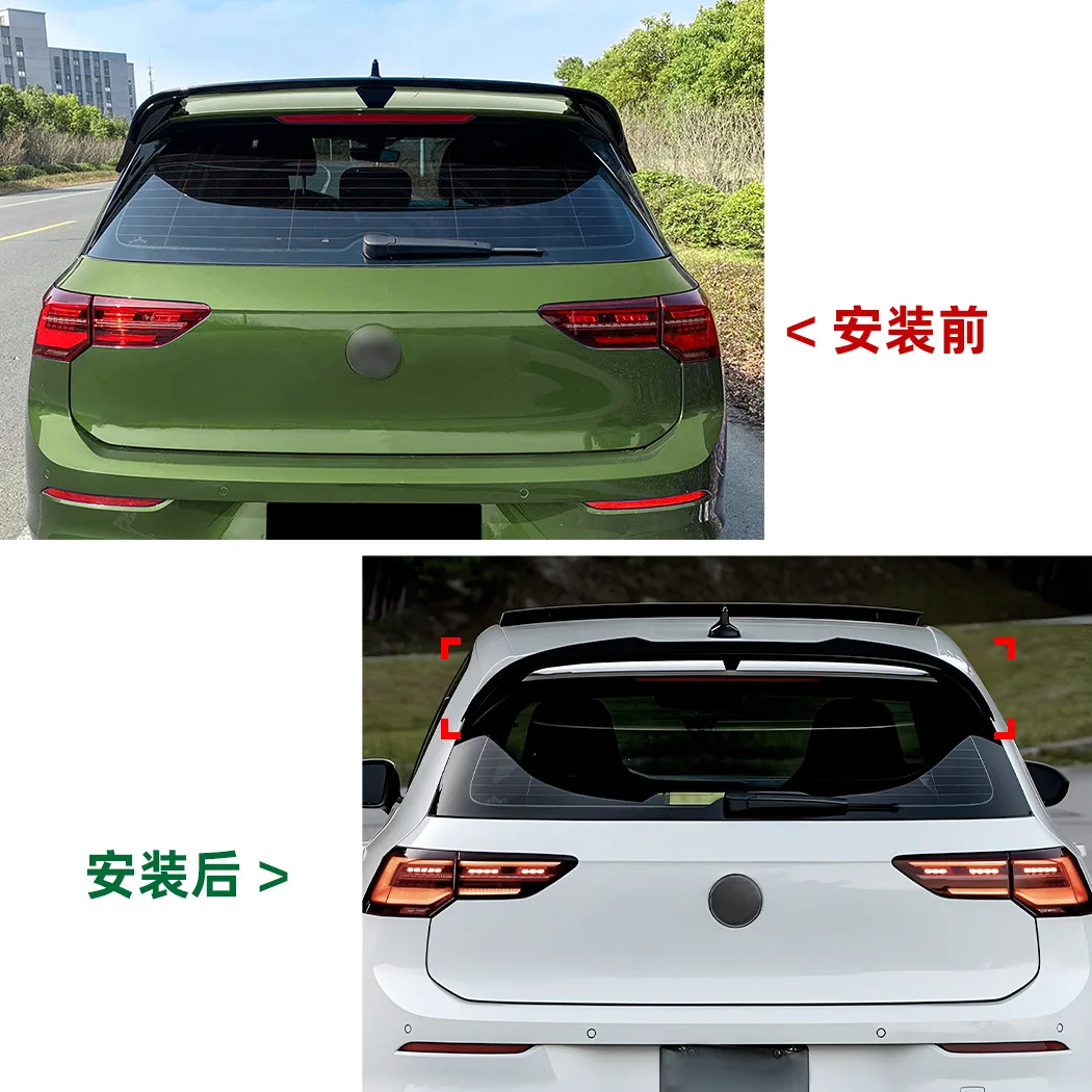 

For VW Golf 8 MK8 R GTI CS Style 2020 2021 2022 2023 2024 Car Rear Roof Spoiler Tail Wing Trunk Boot Lip Body Kits
