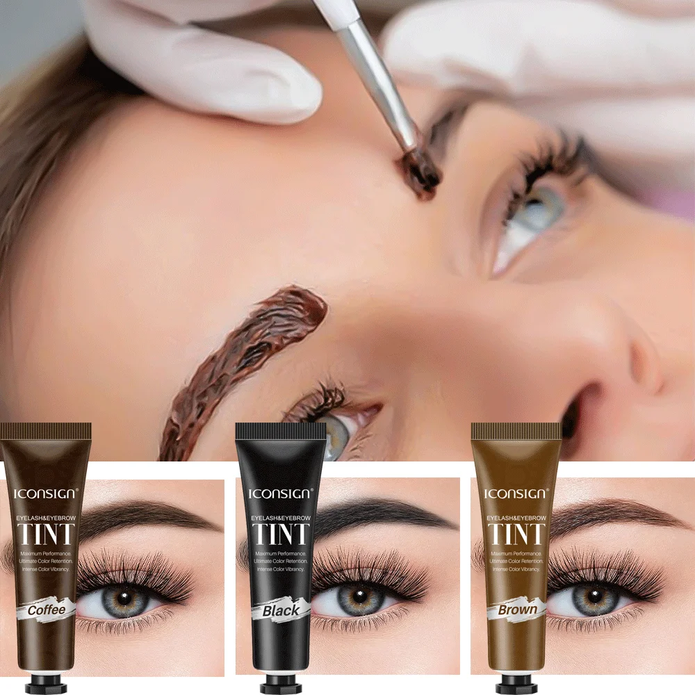 3Colors Eyelash Eyebrow Dye Tint Professional Henna Fast Deying Cream Tattoo Brow Semi Permanent Eyebrows Tint Dye Makeup