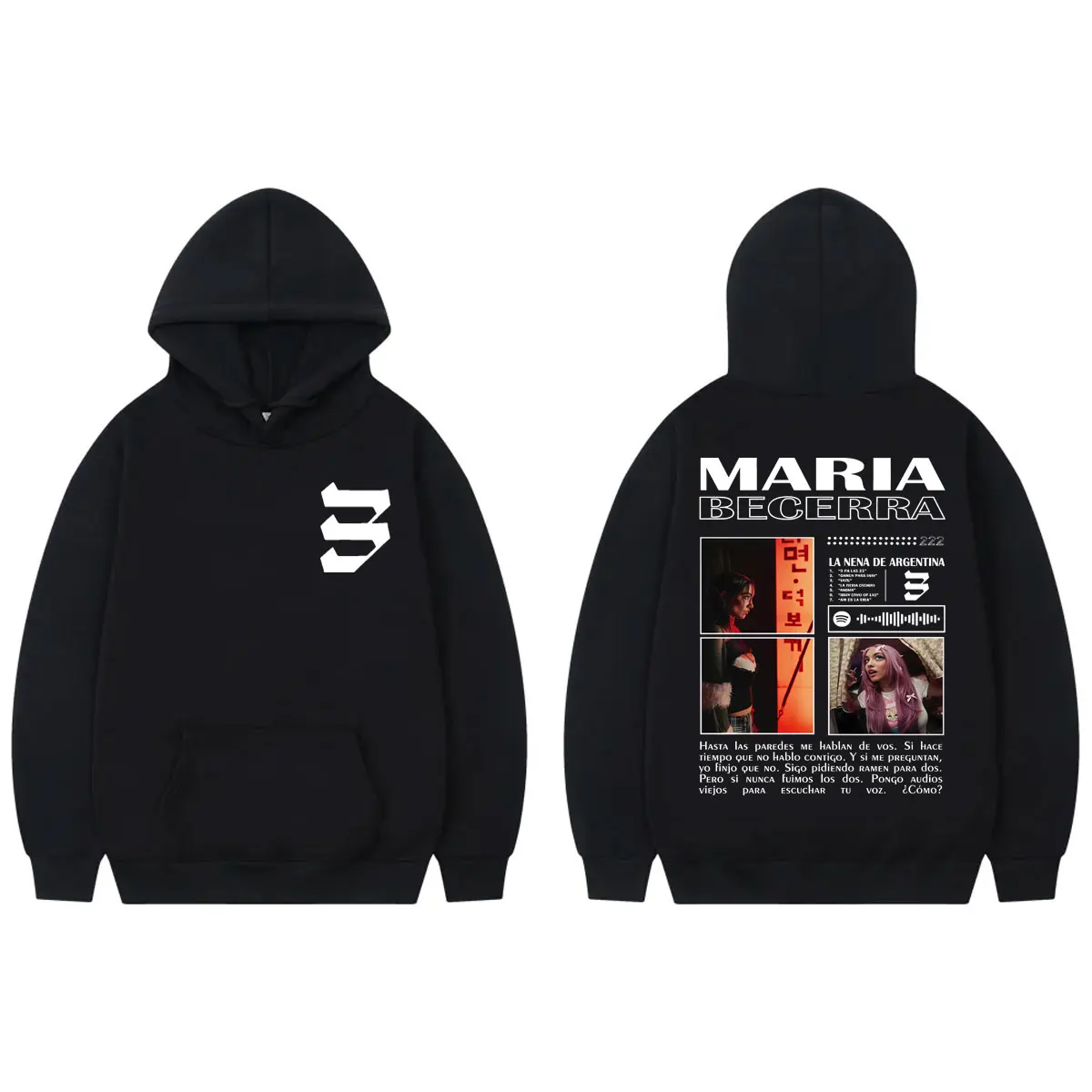 

Singer Maria Becerra Album Merch Hoodie Men Women Clothing High Quality Fashion Pullovers Autumn Winter Casual Loose Sweatshirts