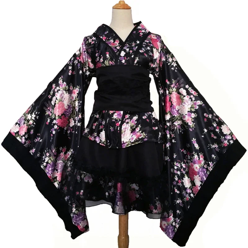 Vestido de quimono japonês para mulheres, robe feminino, Lolita, Yukata, Dance Party, JP, trajes de cosplay anime, ternos femininos, sexy