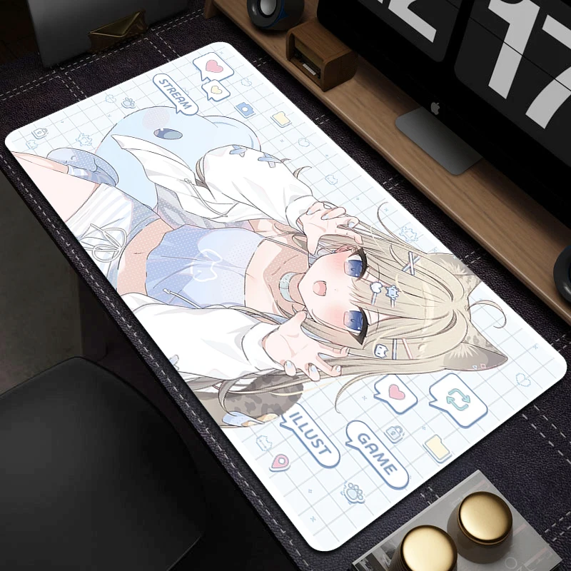 

Компьютерный коврик для мыши, милый аниме-девушка, большой коврик для мыши, офисные настольные коврики, HD-принт, запирающийся край, коврик для мыши, кавайный коврик для мыши, коврик для клавиатуры