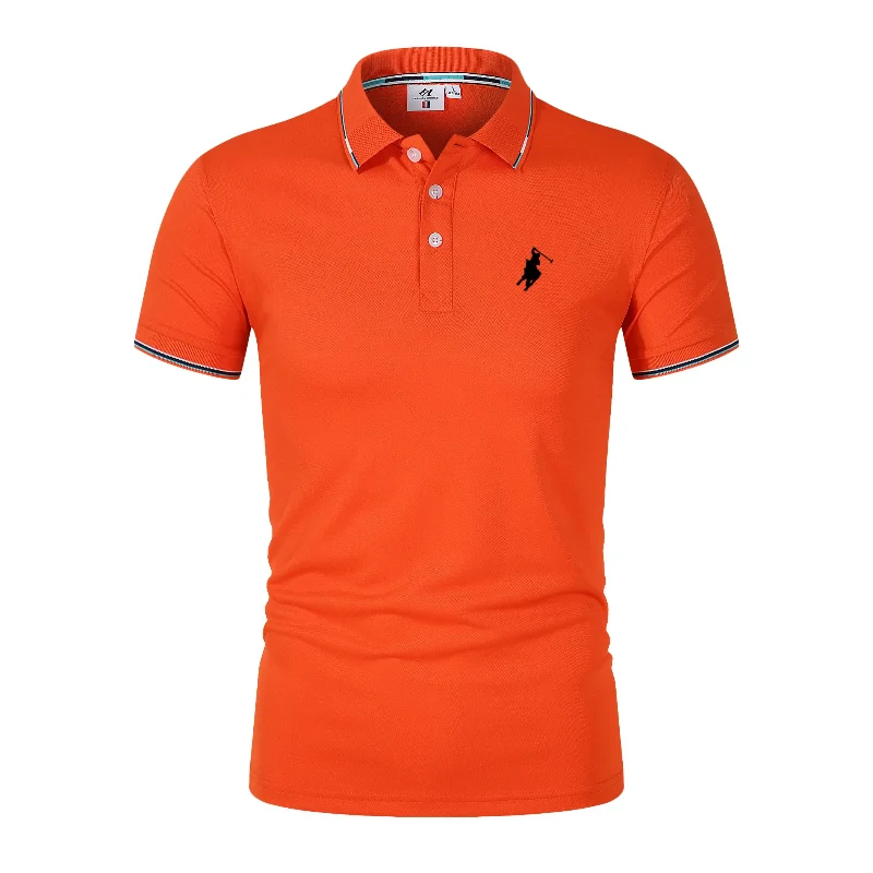 Heren Ademende T-Shirt Zakelijke En Vrije Tijd Poloshirt Zomer Nieuwe Mode Korte Mouw Kleding Effen Kleur Comfortabele Pullovers