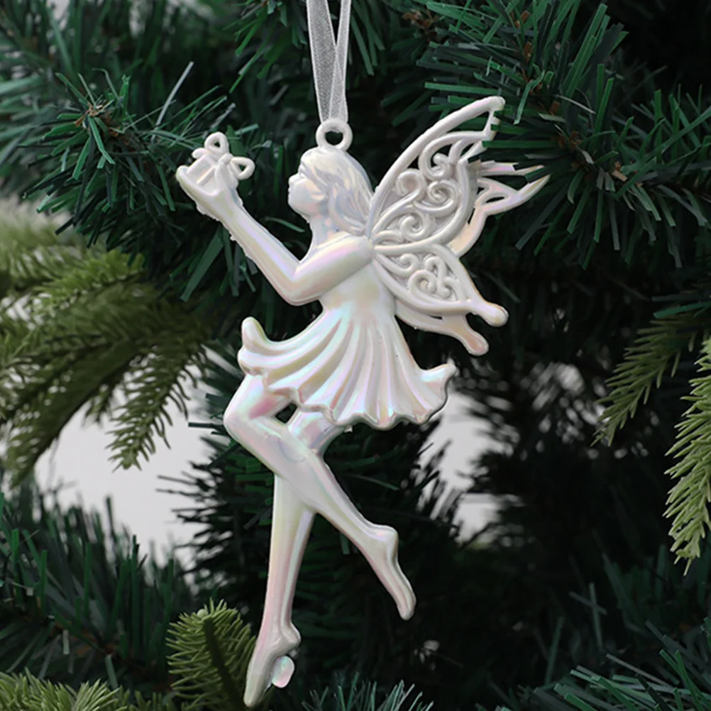 

5 Pcs Christmas Ballet Ornaments Hanging Xmas Tree Statue Angel Decorations Colorful