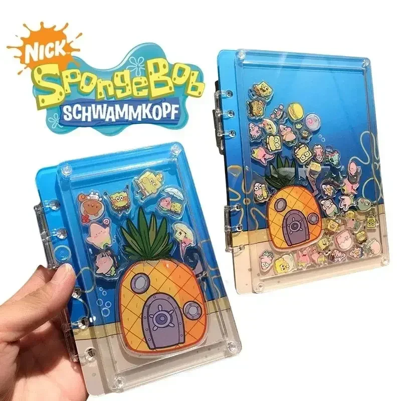 

SpongeBob SquarePants A5 A7 Transparent Acrylic Looseleaf Notebook Cartoon Cute Book Journal Planner Office Stationery Supplies