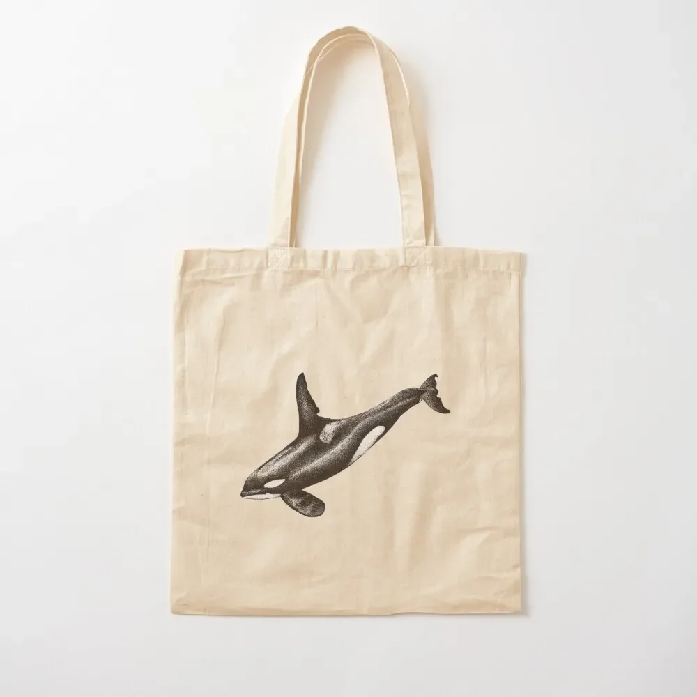 

Killer whale Orca ink drawing Tote Bag supermarket folding bag custom fabric bag