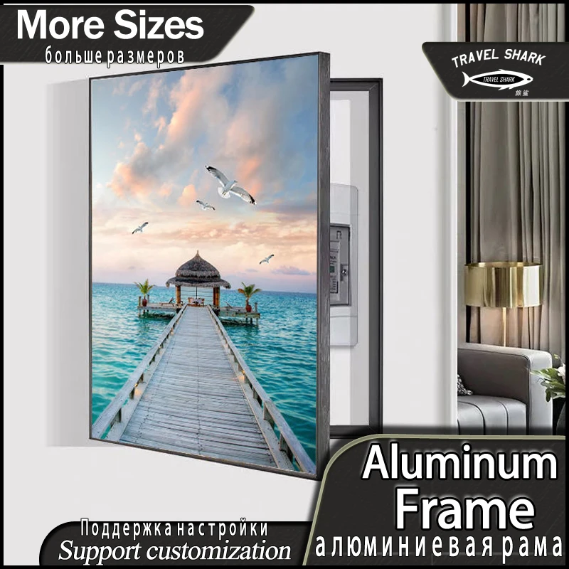 Side Open Decorative Painting of Meter Electric Box Covers Modern Pictures Poster Mural With Frame Home Living Room Wall Art