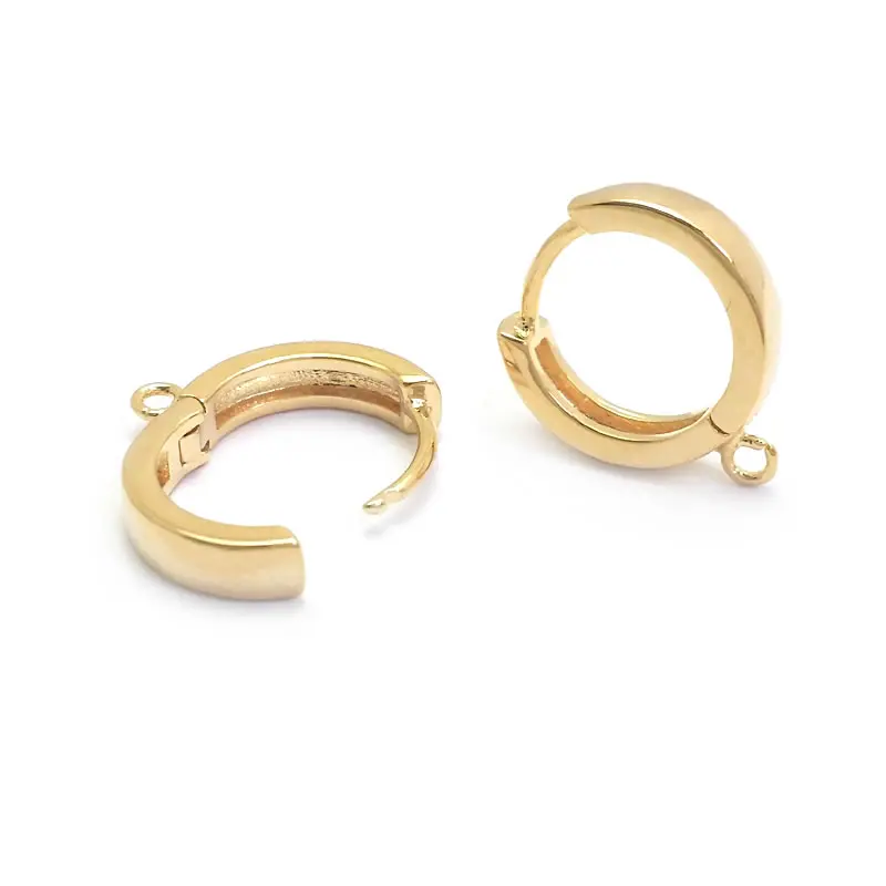 18K goudkleurig messing ronde rechthoek lus oorbellen hoepels oorbellen hoge kwaliteit diy sieraden bevindingen accessoires maken van benodigdheden